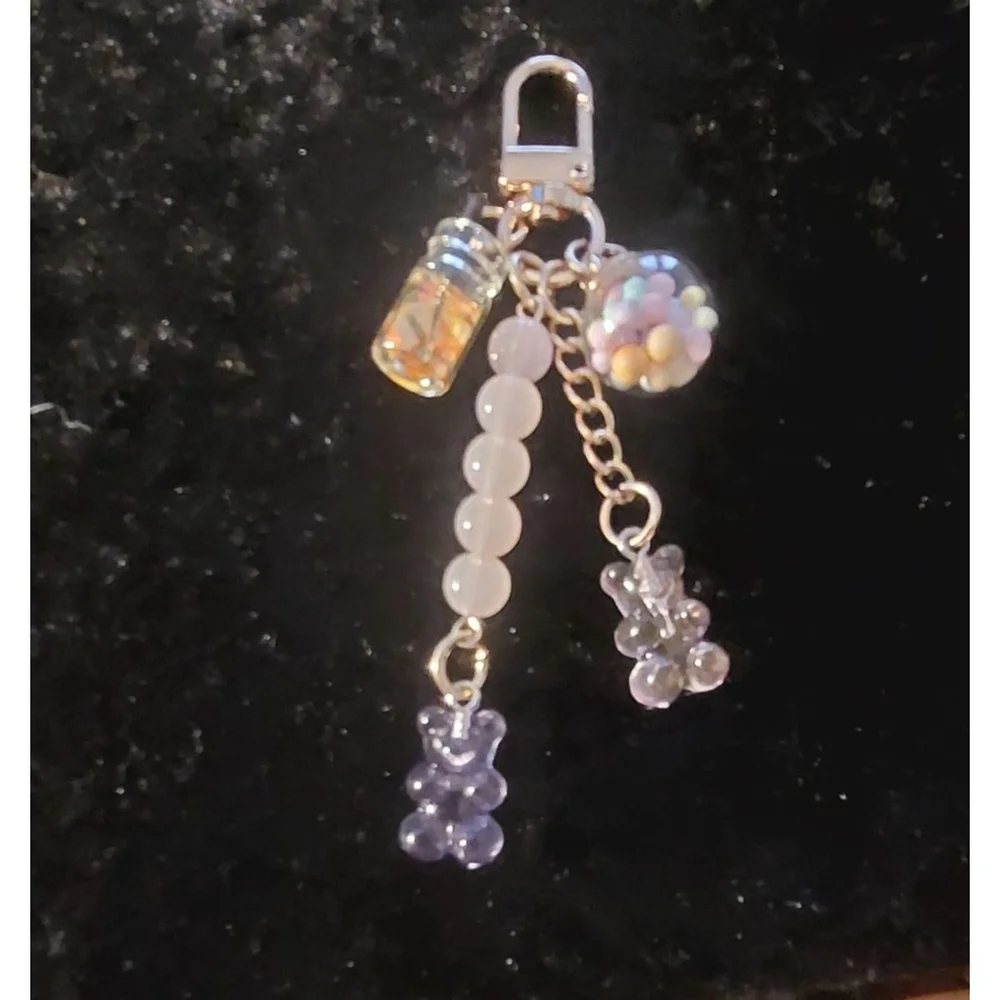 Gummy bear Keychain Purple and White